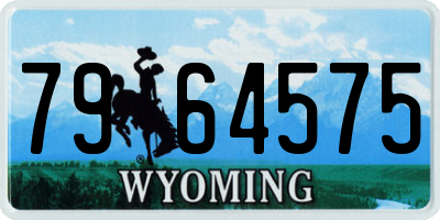 WY license plate 7964575