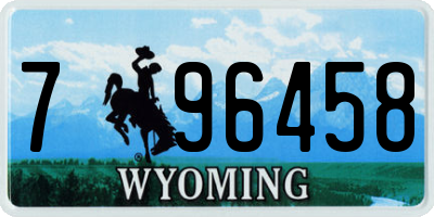 WY license plate 796458