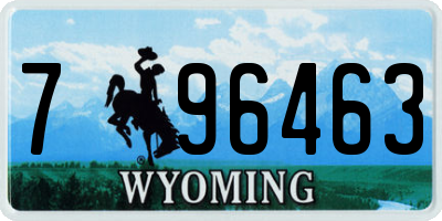 WY license plate 796463