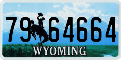 WY license plate 7964664