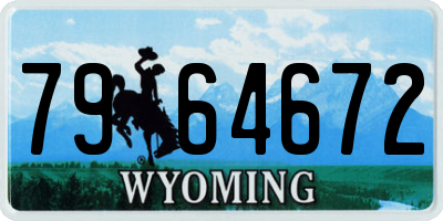 WY license plate 7964672