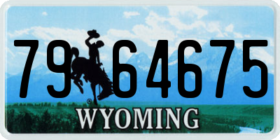 WY license plate 7964675