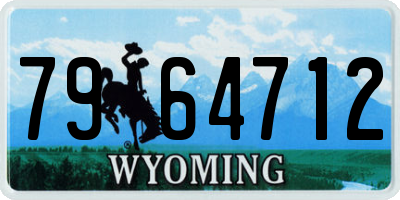 WY license plate 7964712