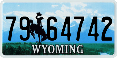 WY license plate 7964742