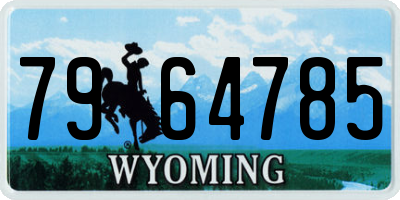 WY license plate 7964785