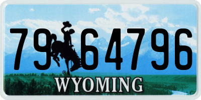 WY license plate 7964796