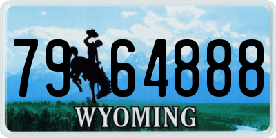 WY license plate 7964888