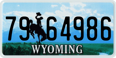 WY license plate 7964986