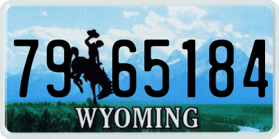 WY license plate 7965184