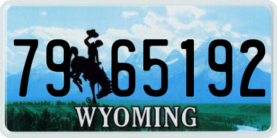 WY license plate 7965192