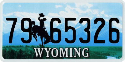 WY license plate 7965326