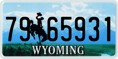 WY license plate 7965931