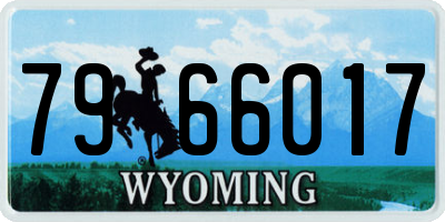 WY license plate 7966017