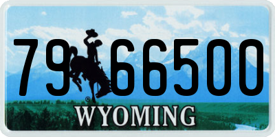 WY license plate 7966500