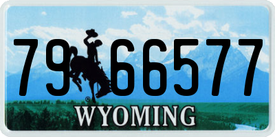 WY license plate 7966577
