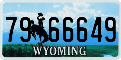 WY license plate 7966649