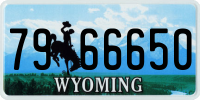 WY license plate 7966650