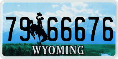 WY license plate 7966676