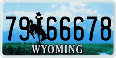 WY license plate 7966678