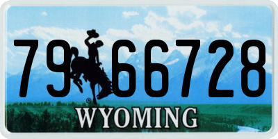 WY license plate 7966728