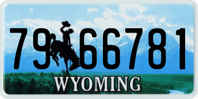 WY license plate 7966781