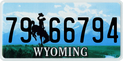 WY license plate 7966794