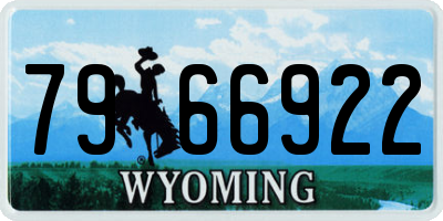 WY license plate 7966922