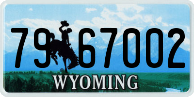 WY license plate 7967002