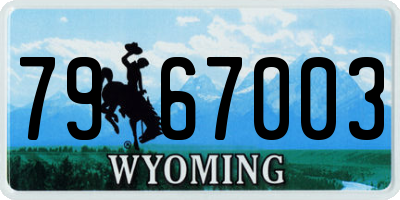 WY license plate 7967003