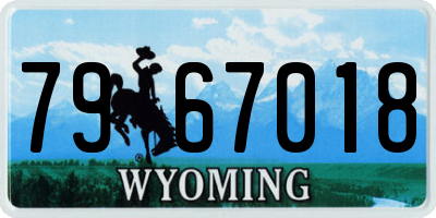 WY license plate 7967018