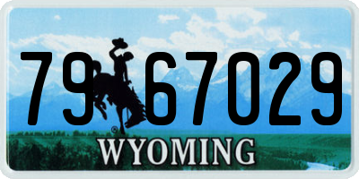 WY license plate 7967029