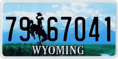 WY license plate 7967041