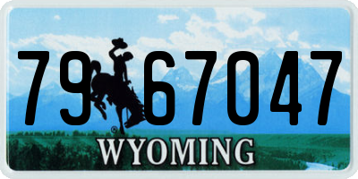 WY license plate 7967047