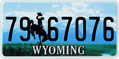 WY license plate 7967076