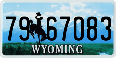 WY license plate 7967083