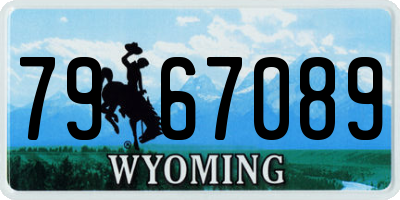 WY license plate 7967089
