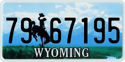 WY license plate 7967195