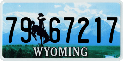 WY license plate 7967217