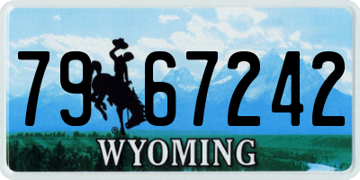 WY license plate 7967242