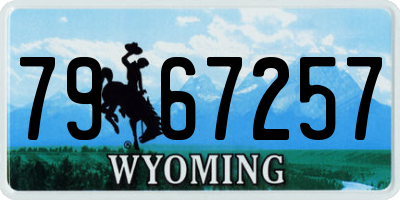 WY license plate 7967257