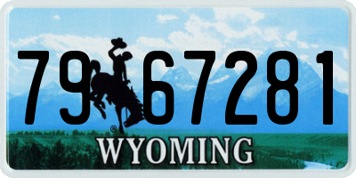 WY license plate 7967281