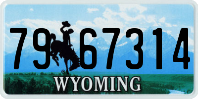 WY license plate 7967314