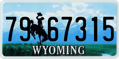 WY license plate 7967315
