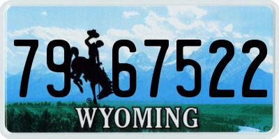 WY license plate 7967522