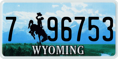 WY license plate 796753