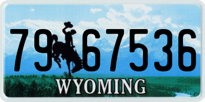 WY license plate 7967536