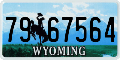 WY license plate 7967564