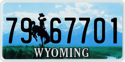 WY license plate 7967701