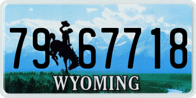 WY license plate 7967718