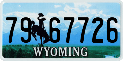 WY license plate 7967726